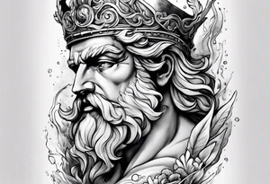 Olympian Hermes and Poseidon tattoo idea