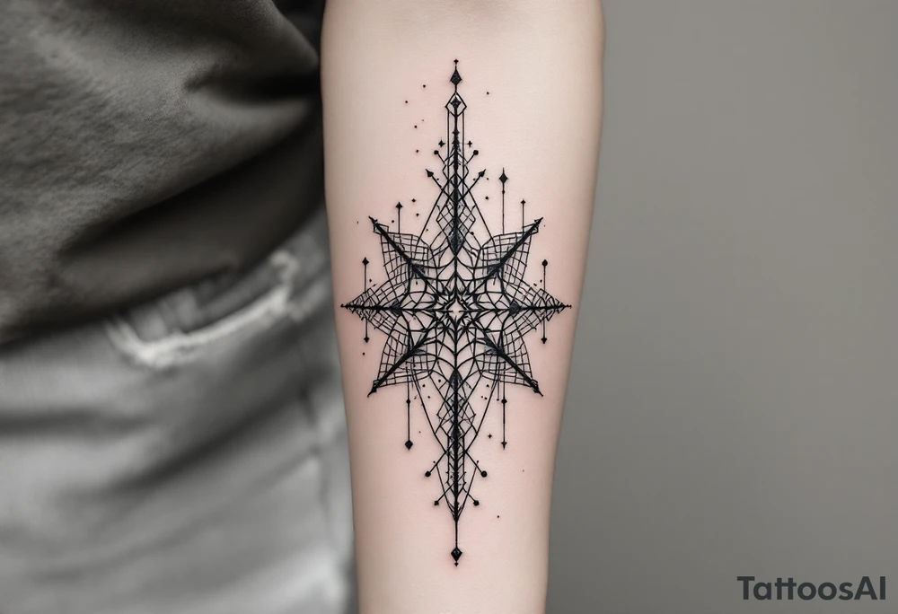 tatuaje conceptual que combine la naturaleza con la ciencia, que incluya muchas figuras geométricas tattoo idea