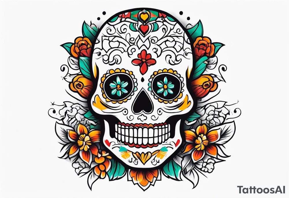Mexico day of dead tattoo idea