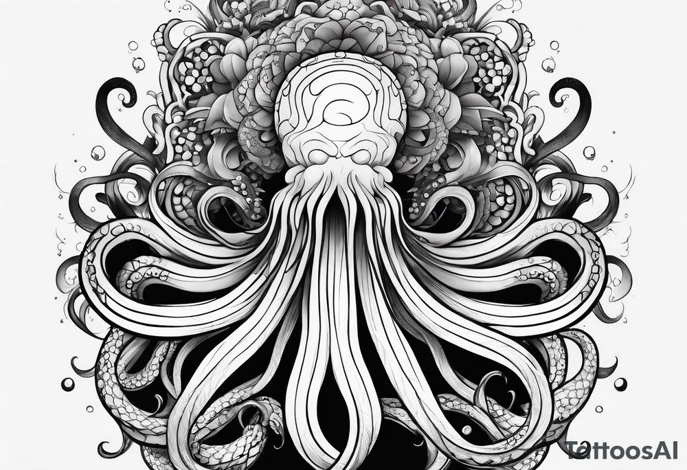 minimal tentacles tattoo idea