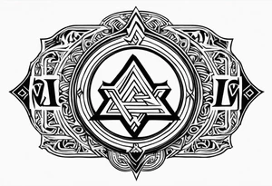 Valhalla  round shield axe
Valknut sword tattoo idea