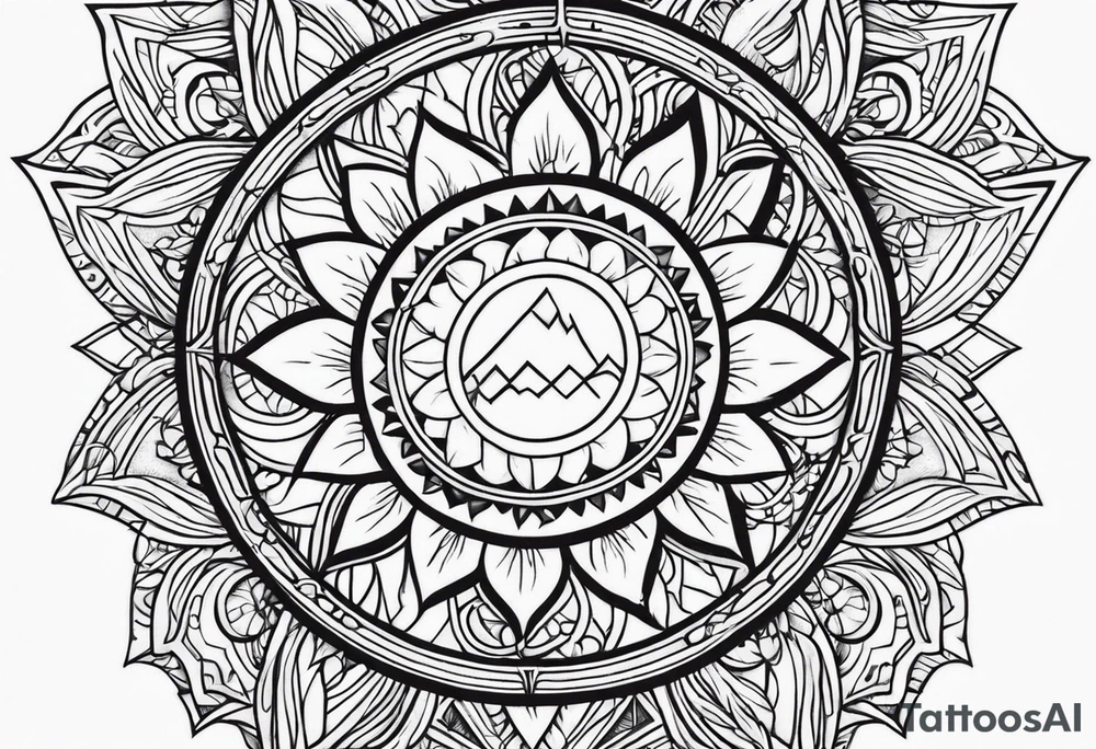 elif and sun symbol together tattoo idea