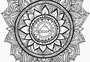 elif and sun symbol together tattoo idea