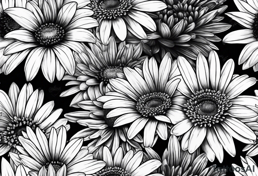 Gerber daisies flower tattoo idea