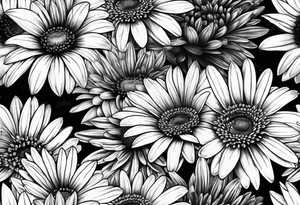 Gerber daisies flower tattoo idea