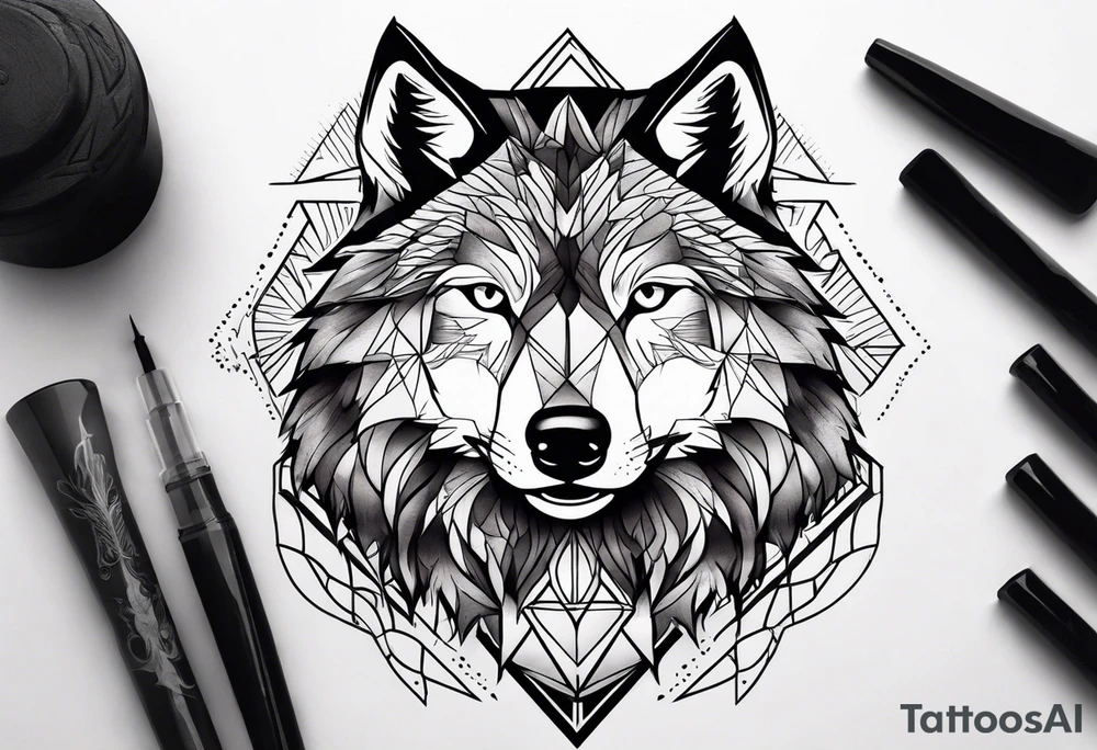 Mountains, wolf under tattoo idea