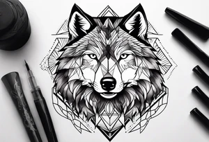 Mountains, wolf under tattoo idea