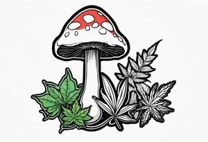 shroom and marijuana tattoo tattoo idea