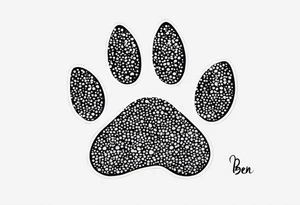 Paw Print with a name Ben tattoo idea