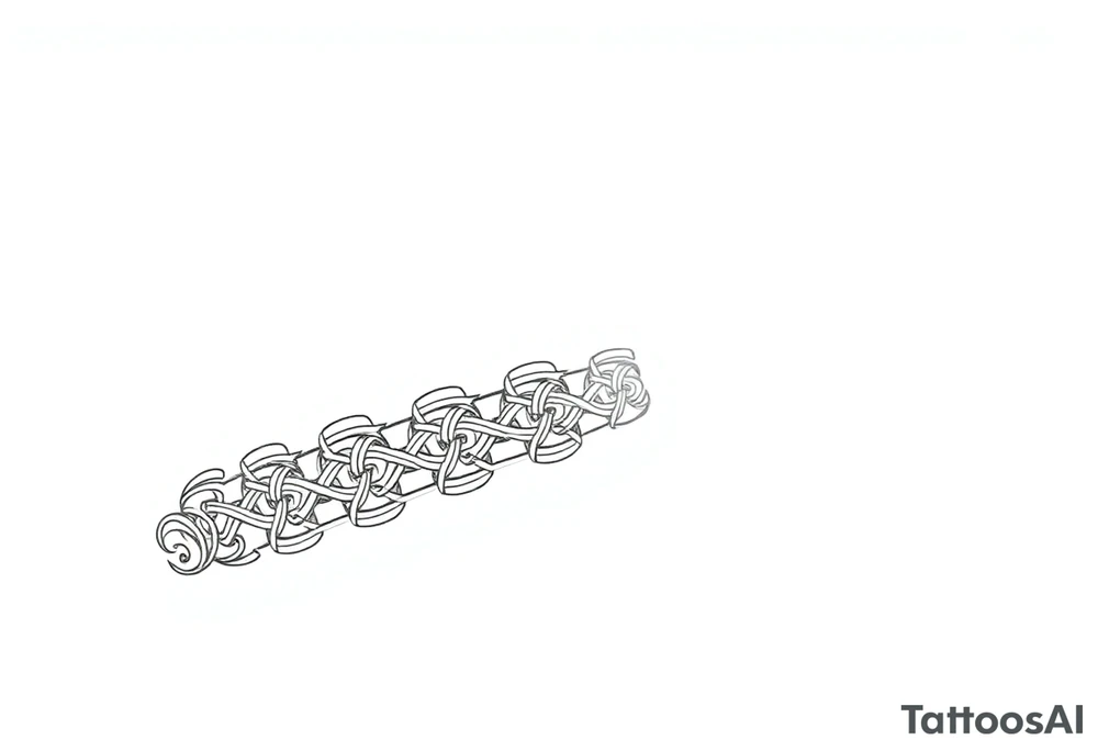 Celtic tribal pattern
and bands black and white shading full sleeve simple tattoo idea