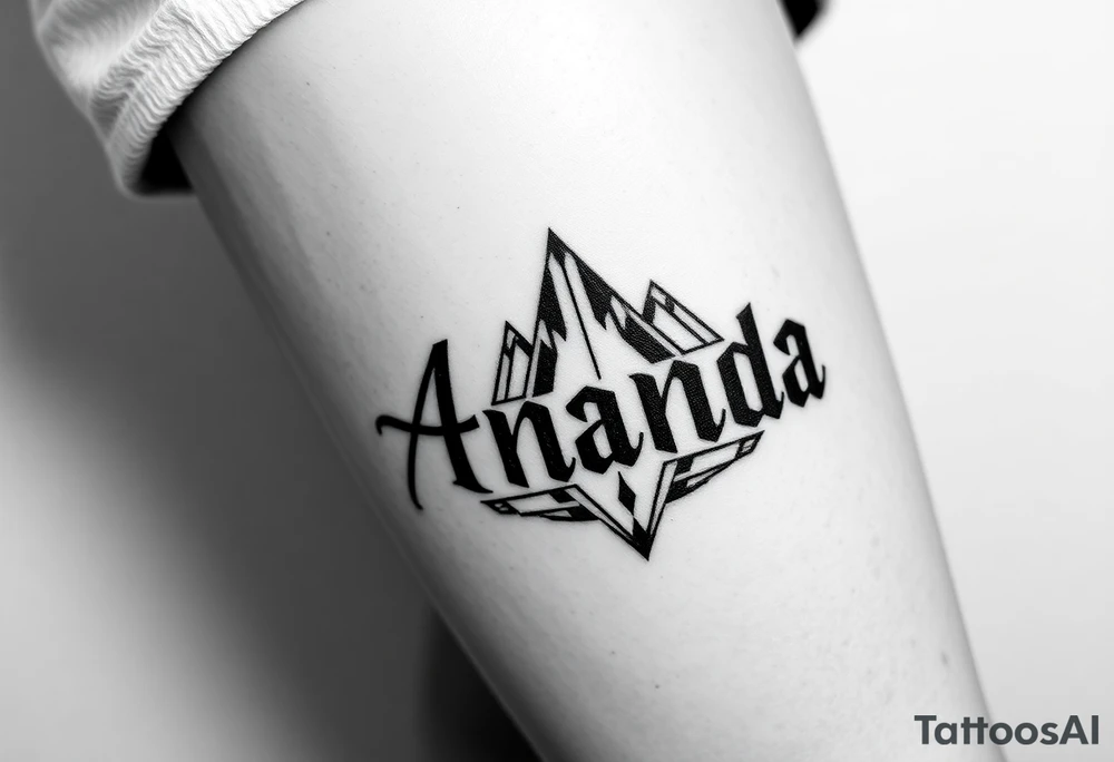 Name Amanda with Harry Potter theme tattoo idea