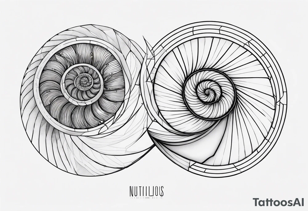 geometric golden ratio nautilus tattoo simple tattoo idea