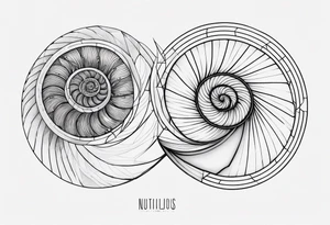 geometric golden ratio nautilus tattoo simple tattoo idea