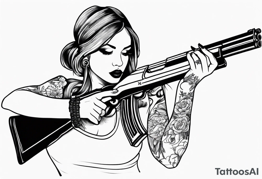 girl with a shotgun tattoo idea