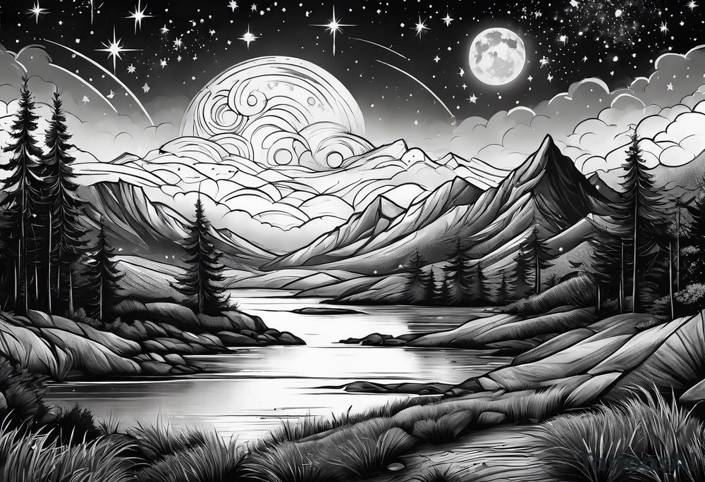 Night sky tattoo idea