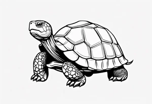 One line cartoonish tortoise reminding you to go slow tattoo idea