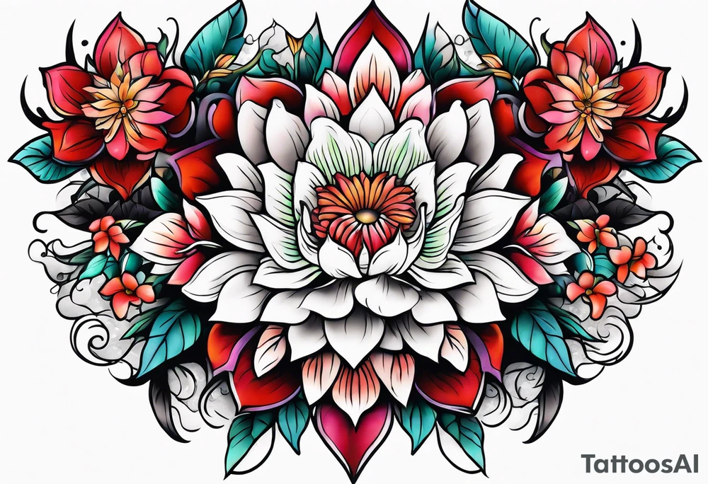 Flower chest piece tattoo idea