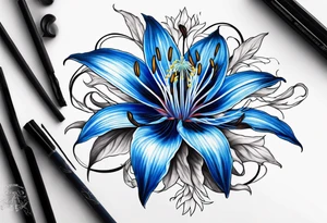 Blue spider lily tattoo idea