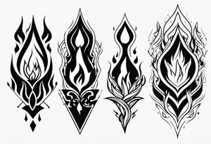 Variety of flames flash sheet tattoo idea