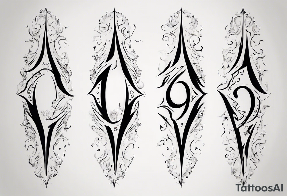 number 9 upside down and right side up connected in the middle. Tall and thin tattoo idea