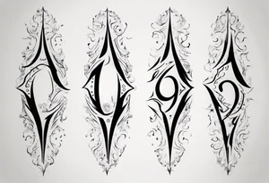 number 9 upside down and right side up connected in the middle.  Tall and thin tattoo idea