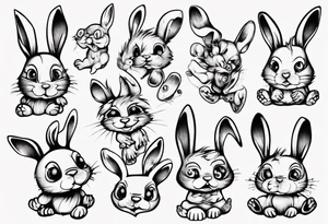 funny smunky bunny tattoo idea