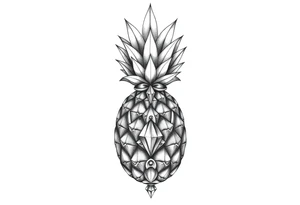 Pineapple Pubic crown diamond vagina and anus tattoo idea