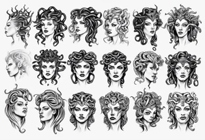 Medusa front profile tattoo idea