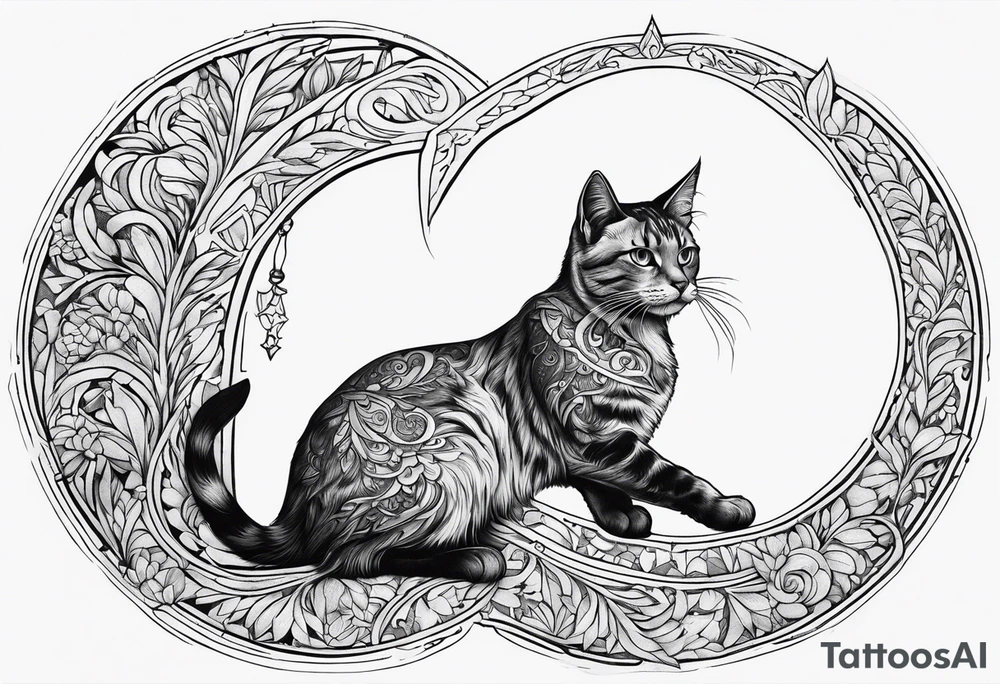Nordic crescent 2 cat tattoo tattoo idea