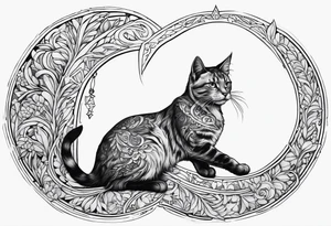 Nordic crescent 2 cat tattoo tattoo idea