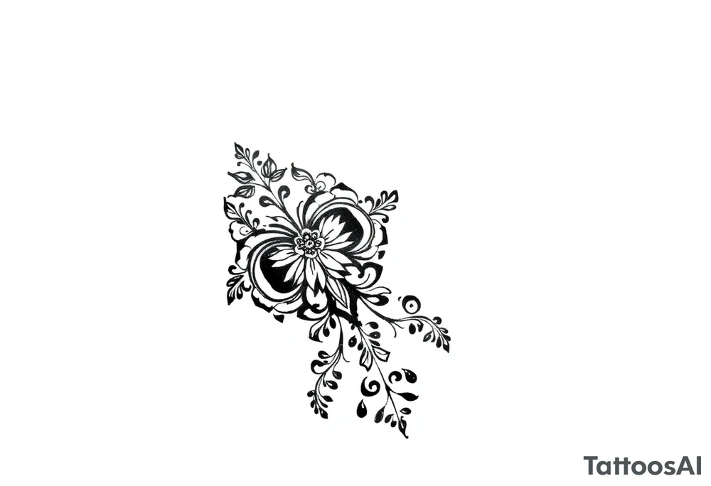 Henna tattoo on wrist in black background tattoo idea