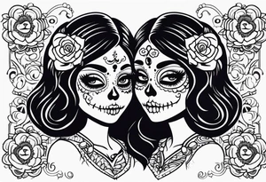 muertos style girls tattoo idea