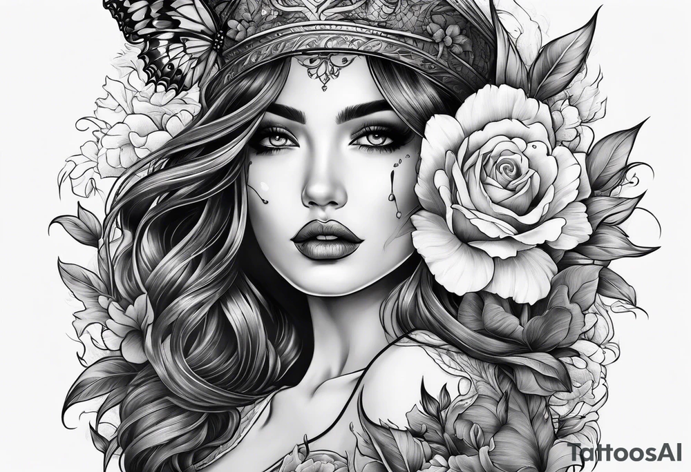 Girl falls in love with death tattoo idea