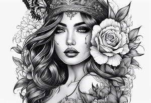 Girl falls in love with death tattoo idea