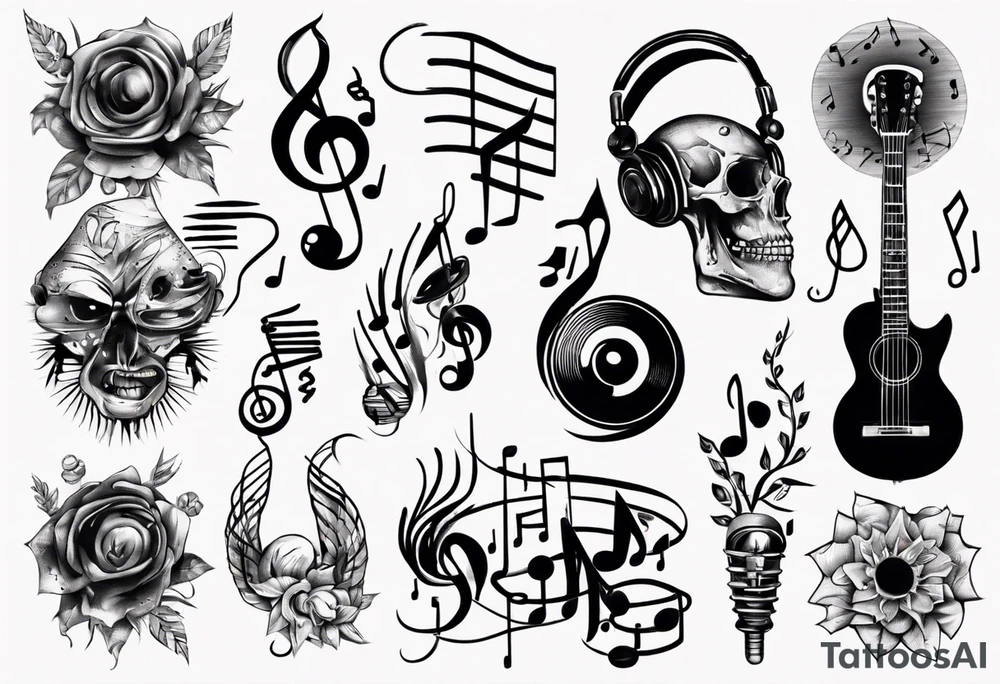 music sound tattoo idea