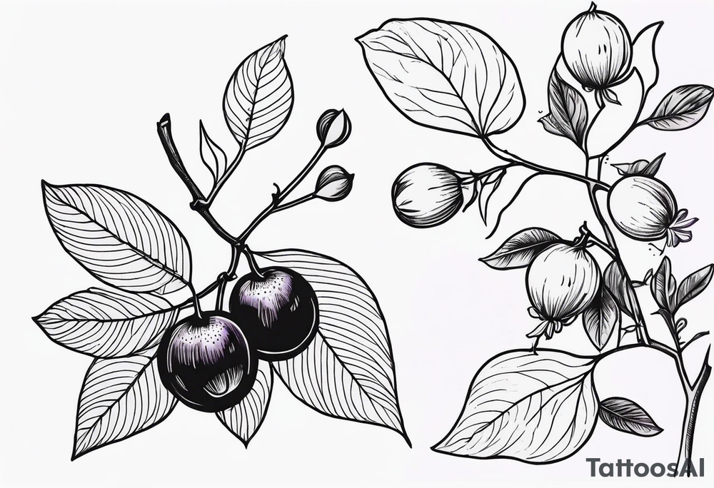 lilac and gooseberries next to each other tattoo idea