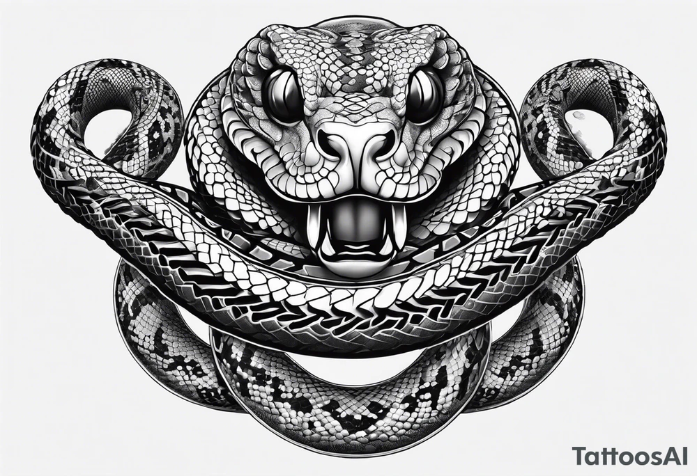 three headed snake in steampunk tattoo idea