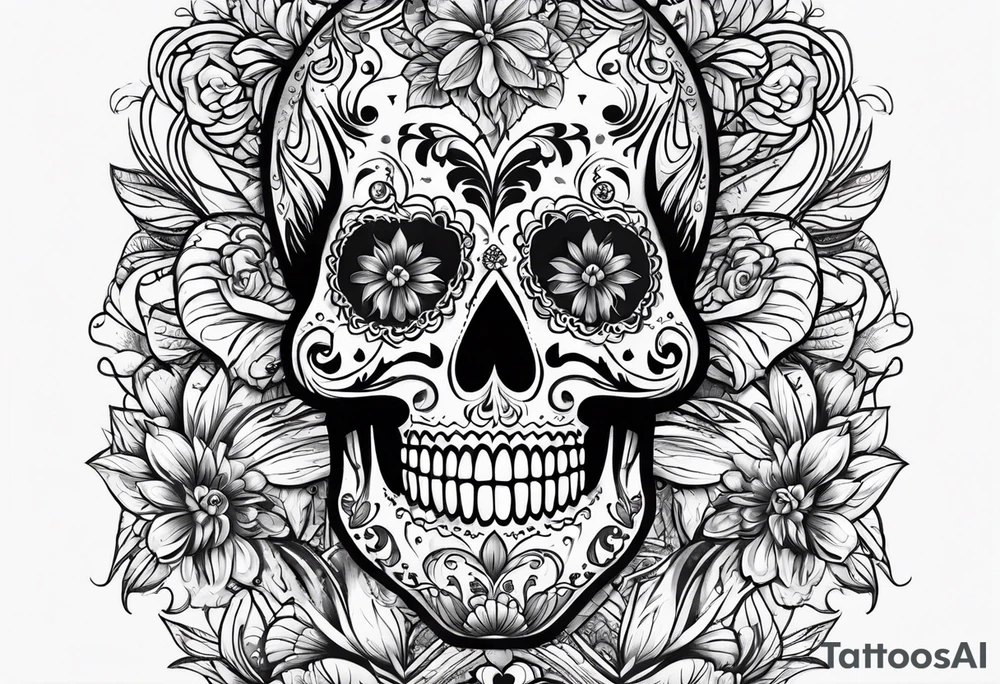 Day of the dead skull tattoo idea