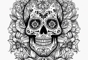 Day of the dead skull tattoo idea