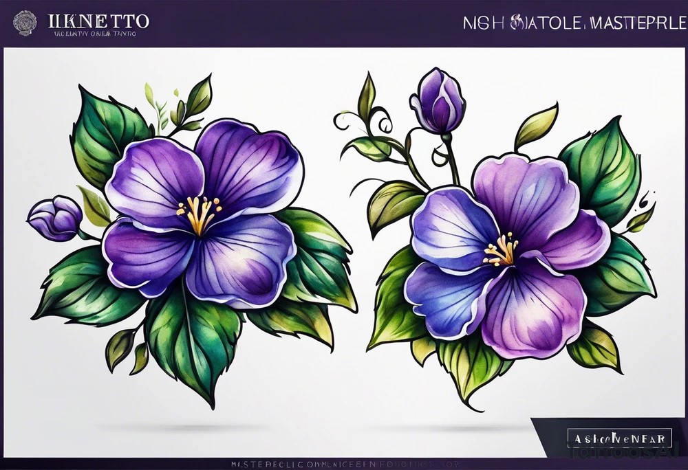 Small Violet flower tattoo idea