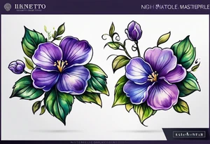 Small Violet flower tattoo idea
