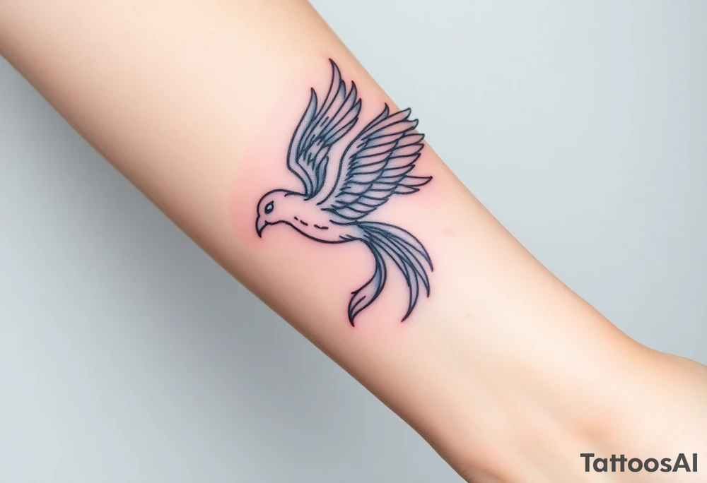 A phoenix flying out of a brain looking powerful tattoo idea