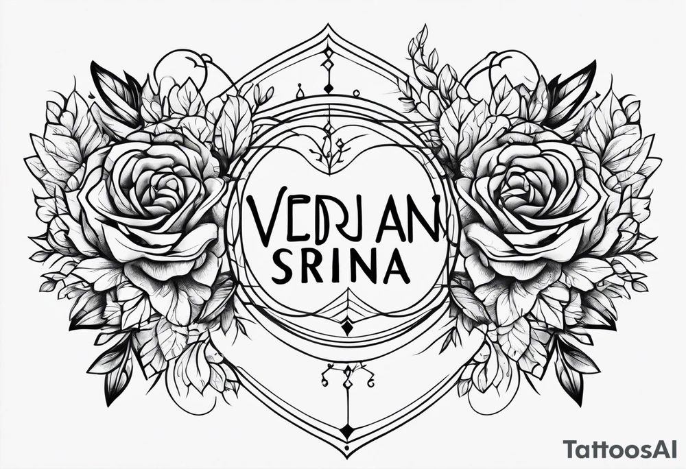 Simple Two-Band Tattoo Design With my kids names (Vedran and Srna) tattoo idea
