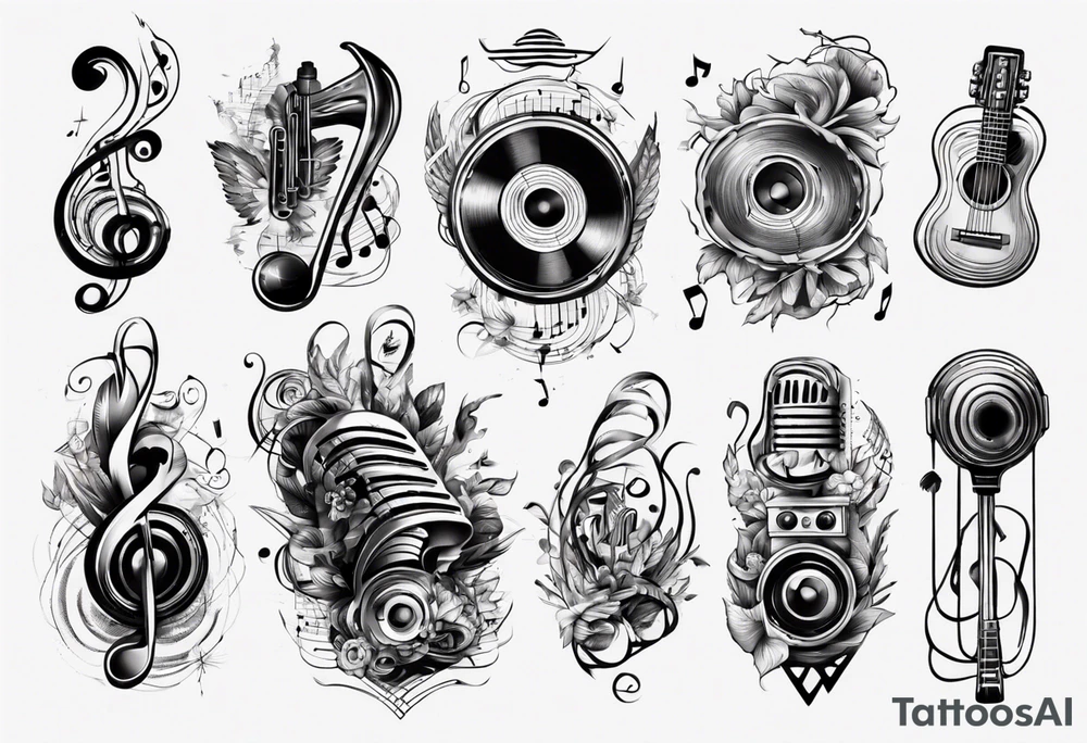 music sound tattoo idea