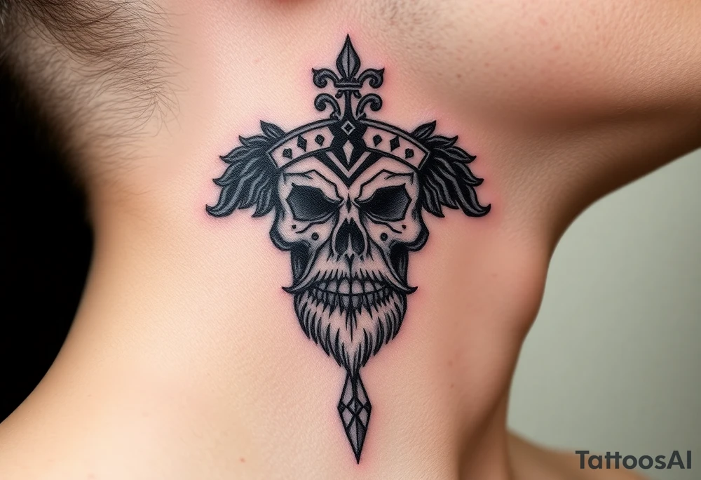 patriarch kiril head on the front of neck but in a way where it wont age poorly tattoo idea