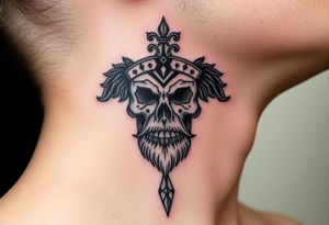 patriarch kiril head on the front of neck but in a way where it wont age poorly tattoo idea