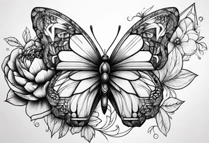 Galaxy Butterfly Peony Geometric Celestial Tattoo Ideas tattoo idea