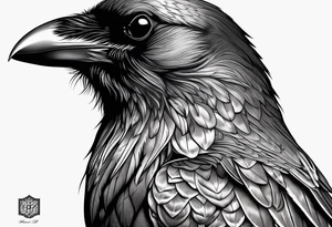 head of a crow outlines tattoo idea