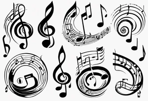 music notes tattoo idea