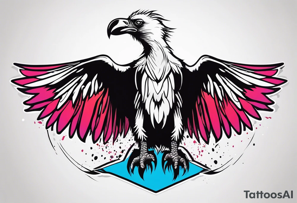 Vulture with bleeding wing tattoo idea